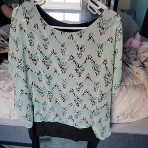 AB studio blue dress top